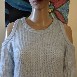 Michael kors light blue cold shoulder sweater
